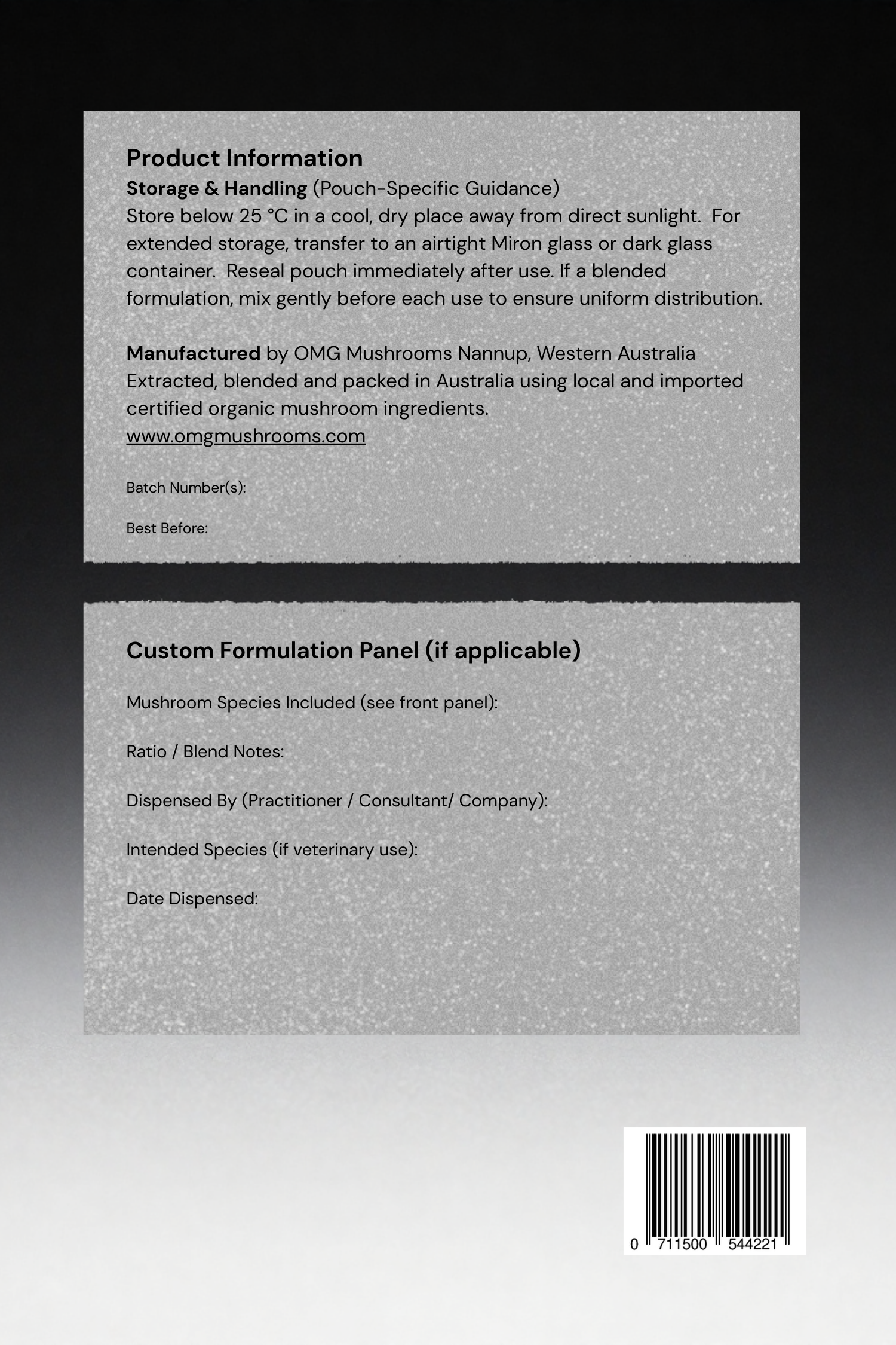 Universal Blend / Refill / Vet Customised Blend